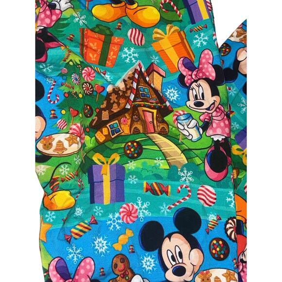 NWT Bamboo Joggers Disney Mickey & Minnie Christmas Gingerbread Sz Large STRETCH - Picture 9 of 10